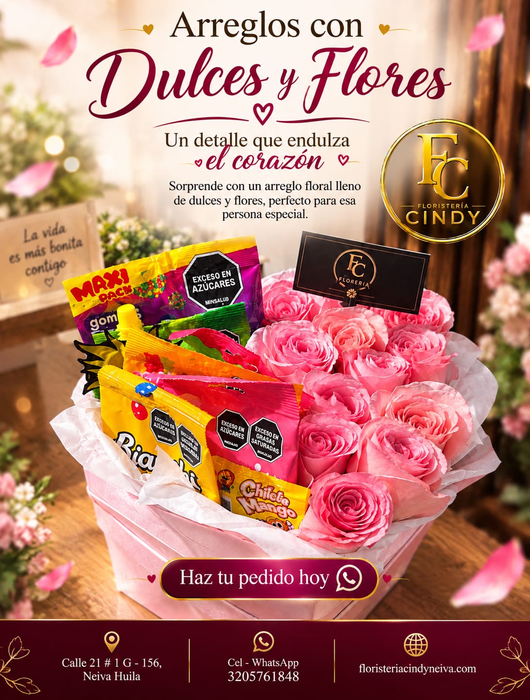 Arreglos florales en base o canasta